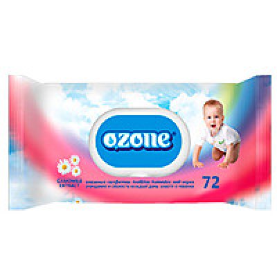 Салфетка влажн (72шт) Ozone Клапан Ромашка (24уп/п)