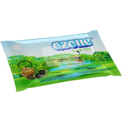Салфетка влажная (15шт)  Ozone Зеленый чай (132уп/п)
