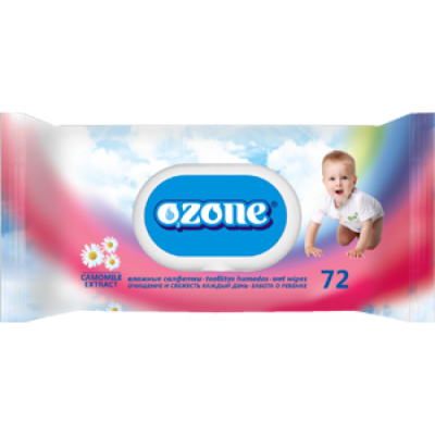 Салфетка влажная (72шт) Ozone Ромашка (24уп/пак)