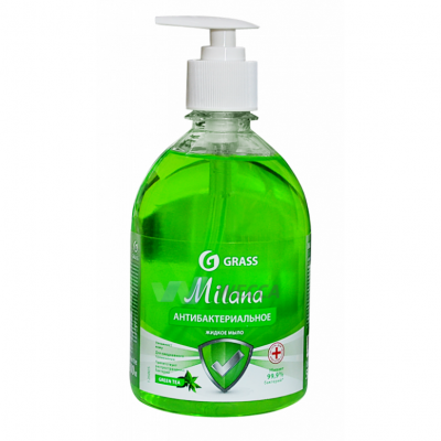 Жидкое мыло антибактериальное "Milana" Green tea 500мл. (15шт/пак)                                