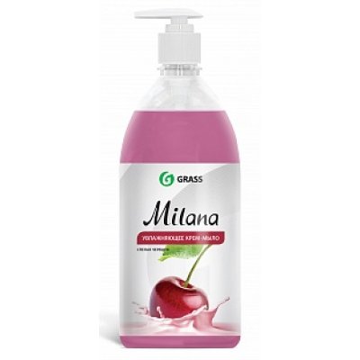 Жидкое крем-мыло "Milana" спелая черешня с дозатором 1000мл. (12шт/пак)