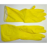 Перчатки резиновые хозяйственные OfficeClean Стандарт+,супер прочные,р.M,желтые,пакет с европодвесом