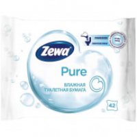 Бумага туалетная влажная Zewa "Pure", 42шт./уп, без спирта, цефленовый пакет Бумага туалетная влажная Zewa "Pure", 42шт./уп, без спирта, цефленовый пакет