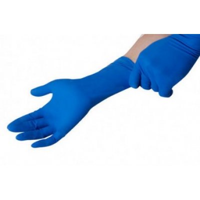 Перчатки латексные  High Risk Гловес синие М (50шт/уп) (10уп/пак)