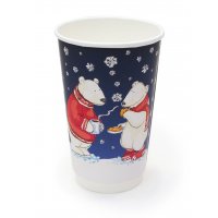 Стакан ТЕРМО БУМ 400мл Белые мишки Soft Touch (18шт/уп)(20уп/пак)