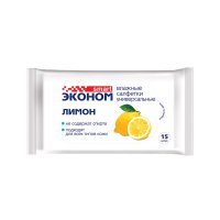 Салфетки влажные Смарт Эконом (15шт) Лимон (108шт/пак) Салфетки влажные Смарт Эконом (15шт) Лимон (108шт/пак)