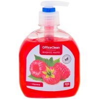 Мыло жидкое OfficeClean "Малина", с дозатором, 0,3л