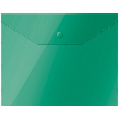 Папка-конверт на кнопке OfficeSpace А5 (190*240мм), 150мкм, полупрозрачная, зеленая 10 шт