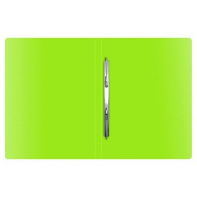 Папка с металлическим скоросшивателем и внутренним карманом BRAUBERG "Neon", 16 мм, зеленая, до 100 