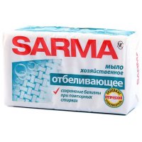 Мыло хозяйственное Sarma отбеливающее, пленка, 140г Мыло хозяйственное Sarma отбеливающее, пленка, 140г