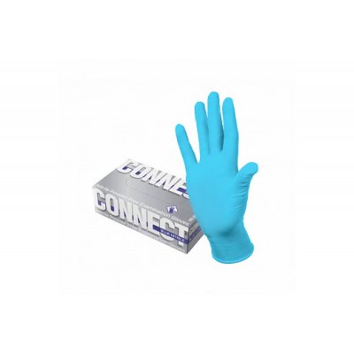 Перчатки нитриловые неопудр.смотр. CONNECT BLUE NITRILE  XL /10х100шт/ (10) голубые