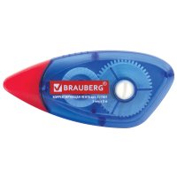 Корректирующая лента BRAUBERG 5 мм х 8 м, корпус синий, механизм перемотки, блистер, 227801 