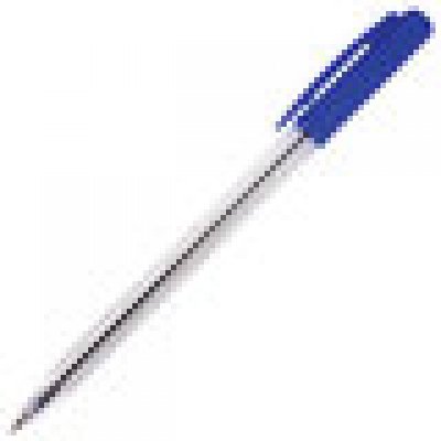 Ручка шариковая автоматическая STAFF "Basic" BPR-243, СИНЯЯ, корпус прозрачный, узел 0,8 мм, линия п